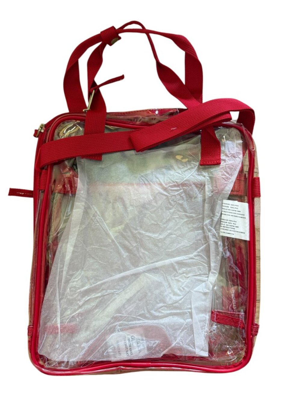 Eastsport Clear Stadium Tote – Red Trim - Picture 2 of 4